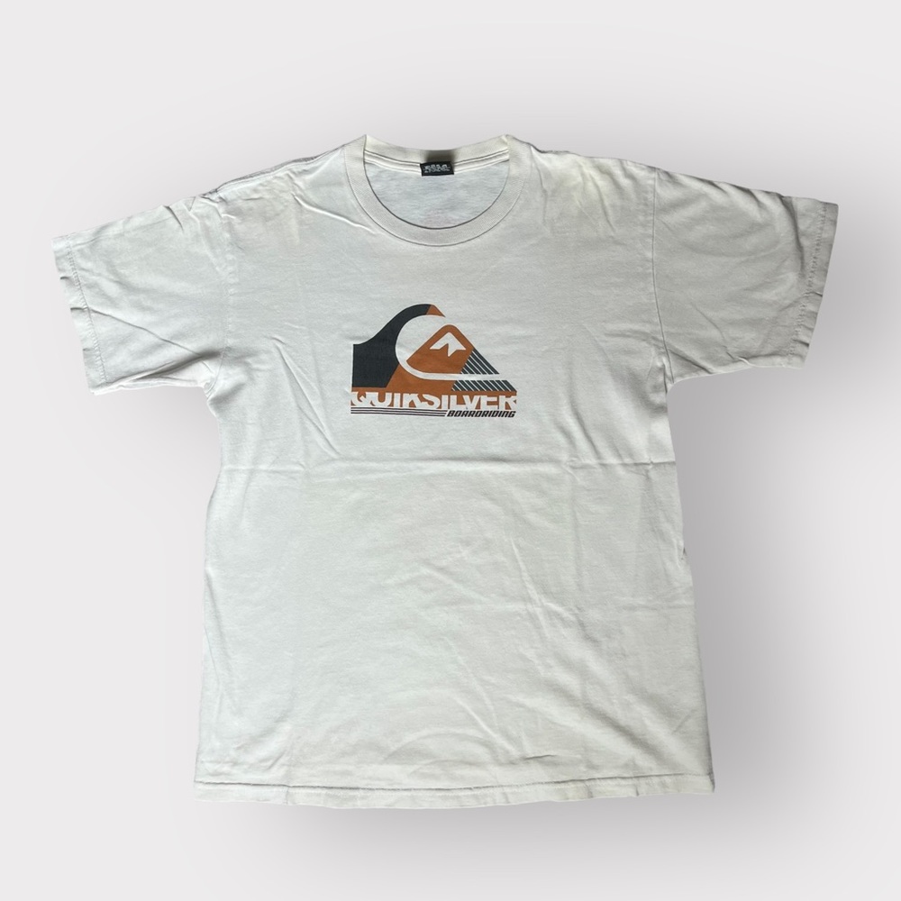 Quiksilver Boys White Classic Logo Boarding T-Shirt